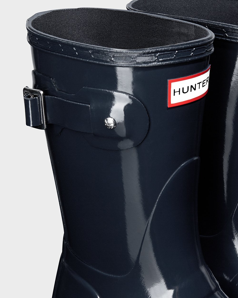 Bottes Courtes de Pluie Hunter Original Gloss Femme Bleu Marine FTHRBLS-16